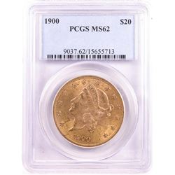 1900 $20 Liberty Head Double Eagle Gold Coin PCGS MS62