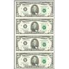 Image 1 : Uncut Sheet of (4) 1995 $5 Federal Reserve Notes Atlanta