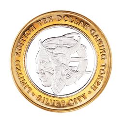 .999 Silver Silver City Las Vegas, Nevada $10 Limited Edition Gaming Token