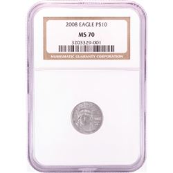 2008 $10 American Platinum Eagle Coin NGC MS70