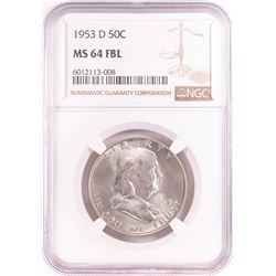 1953-D Franklin Half Dollar Coin NGC MS64FBL