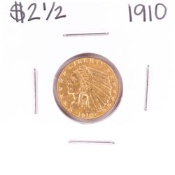 1910 $2 1/2 Indian Head Quarter Eagle Gold Coin