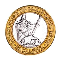 .999 Fine Silver Excalibur Las Vegas, Nevada $10 Limited Edition Gaming Token