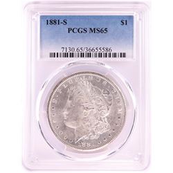 1881-S $1 Morgan Silver Dollar Coin PCGS MS65