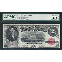 1917 $2 Legal Tender Note Fr.59 PMG About Uncirculated 55EPQ