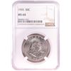 Image 1 : 1955 Franklin Half Dollar Coin NGC MS64