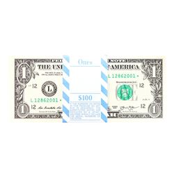 Pack of (100) Consecutive 2013 $1 Federal Reserve STAR Notes San Francisco