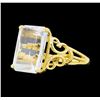 Image 2 : 14KT Yellow Gold Ladies 9.50 ctw Light Blue Topaz Ring