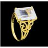 Image 4 : 14KT Yellow Gold Ladies 9.50 ctw Light Blue Topaz Ring
