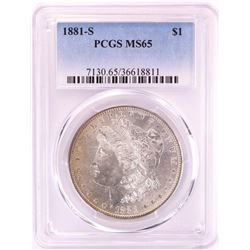 1881-S $1 Morgan Silver Dollar Coin PCGS MS65