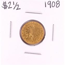 1908 $2 1/2 Indian Head Quarter Eagle Gold Coin