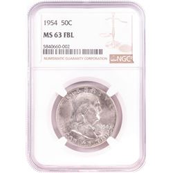 1954 Franklin Half Dollar Coin NGC MS63FBL