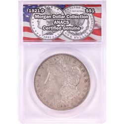1921-D $1 Morgan Silver Dollar Coin ANACS Genuine