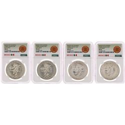 Lot of (4) 1968Mo Mexico 25 Pesos Olympics Commemorative Silver Coins NGC MS64