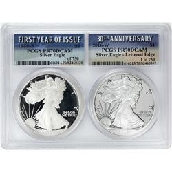 1986-S & 2016-W $1 Proof American Silver Eagle Coin Set PCGS PR70DCAM