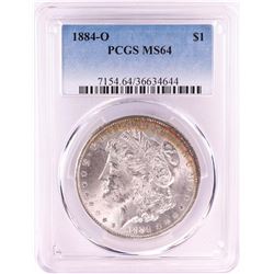 1884-O $1 Morgan Silver Dollar Coin PCGS MS64 Nice Toning