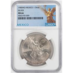 1984Mo Mexico 1 Onza Libertad Silver Coin NGC MS66