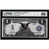 Image 1 : Low Serial # 1899 $1 Black Eagle Silver Certificate Note PMG Gem Uncirculated 66EPQ