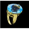 Image 4 : 14KT Yellow Gold Ladies 22.50 ctw Blue Topaz Ring