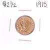 Image 1 : 1915 $2 1/2 Indian Head Quarter Eagle Gold Coin