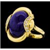 Image 2 : 14KT Yellow Gold Ladies 7.50 ctw Lapis Lazuli and Diamond Ring