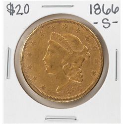 1866-S $20 Liberty Head Double Eagle Gold Coin