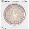 Image 1 : 1908 Philippines Peso Silver Coin