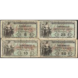 Lot of (4) Series 481 Military Payment Certificate Notes