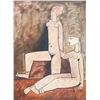 Image 1 : Maqbool Fida Husain Indian Oil on Canvas COA