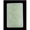 Image 1 : Chinese White Jade Square Pendant