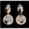 1.14 ctw Diamond Earrings - 14KT Rose and White Gold