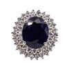 10.96 ctw Sapphire and Diamond Ring - 14KT White Gold