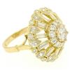 Image 3 : GIA Cert 18K Yellow Gold 5.56 ctw Round & Baguette Diamond Waterfall Cluster Rin