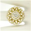 Image 7 : GIA Cert 18K Yellow Gold 5.56 ctw Round & Baguette Diamond Waterfall Cluster Rin