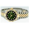 Image 6 : Rolex Mens 2 Tone 14K Green Vignette Pyramid Diamond 36MM Datejust Wristwatch