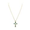 5.45 ctw Emerald and Diamond Pendant with Chain - 14KT Yellow And White Gold