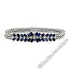 Vintage 14kt White Gold 3.45 ctw Sapphire and Diamond Cluster Bracelet