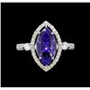Image 2 : 14KT White Gold 2.66 ctw Tanzanite and Diamond Ring
