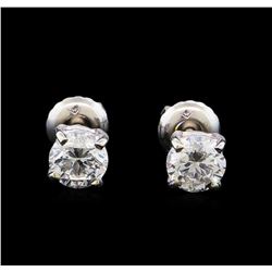 1.02 ctw Diamond Stud Earrings - 14KT White Gold