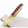 Image 2 : Petite 18k Yellow Gold 0.50 ctw Rare Square Cut Blood Red Ruby Channel Band Ring