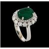 Image 4 : 3.53 ctw Emerald and Diamond Ring - 14KT White Gold