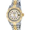 Image 2 : Rolex Ladies 2 Tone Yellow Gold MOP Ruby & Pyramid Diamond Datejust Wriswatch