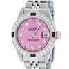 Image 1 : Rolex Ladies Stainless Steel Quickset Pink Diamond & Ruby Wristwatch
