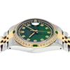 Image 3 : Rolex Mens 2 Tone 14K Green String Diamond & Emerald Datejust Wristwatch