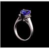 Image 4 : 3.86 ctw Tanzanite and Diamond Ring - 14KT White Gold