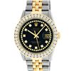 Image 2 : Rolex Mens 2 Tone Black String VS 3 ctw Channel Set Diamond Datejust Wristwatch