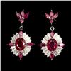 Image 1 : Stunning Oval Red Ruby 9x7 MM Earrings