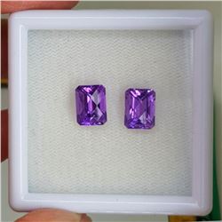 Natural Purple Amethyst Pair{Flawless-VVS1}