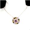 Image 1 : Natural Amethyst & Multi Gemstones Necklace