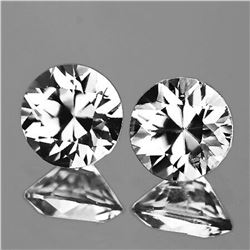 Natural Diamond Cut White Zircon Pair{Flawless-VVS1}